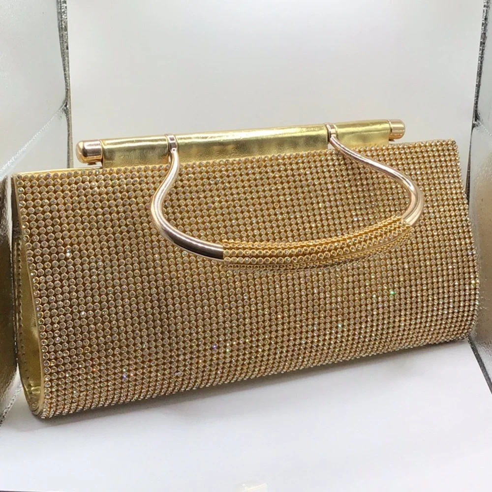 Elegant Gold Clutch Evening Bag - Picture 2 of 5